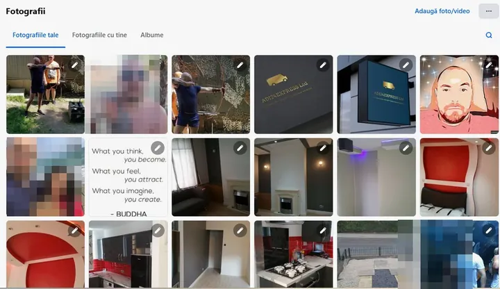 Pagină de Facebook — poze amestecate